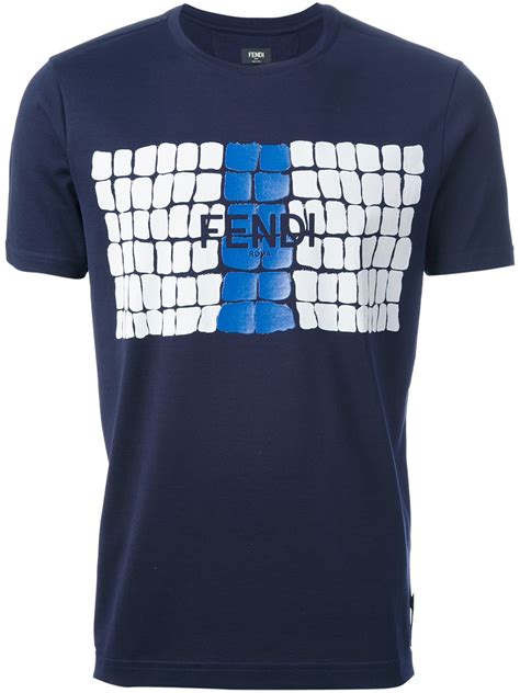 fendi t shirt mens blue|men's Fendi t shirt.